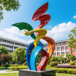 Lớn ngoài trời trừu tượng thép không gỉ điêu khắc với bức tranh Màu Đỏ - Product Image 1