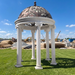 Gazebo de jardin de luxe en marbre avec toit en métal, design européen moderne, durable et écologique - Product Image 4