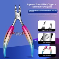 Trousse de 11 pièces JM en acier inoxydable pour soins des pieds : Pince à ongles incarnés bec d'aigle, Coupe-ongles, Pince à cuticules, Couteau de podologie, Étui zippé