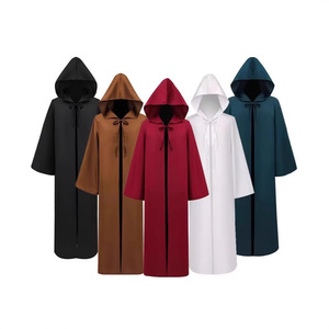 Halloween Jedi Robe Cosplay Costume Long <b>Hooded</b> <b>Cloak</b> Western Fantasy Role Play Outfit - Product Image 1