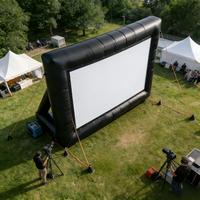 Écran de projection gonflable commercial 24/30FT, gain 1.5, étanche, projection avant/arrière, installation facile pour événements de cinéma en plein air