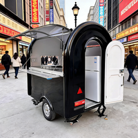 Remorque alimentaire mobile entièrement équipée pour la vente de hot-dogs, barbecues, services rapides de restauration de rue et café