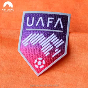 Custom 3D Club Sports Logo Flock Heat Transfer Patches with Tatami Background