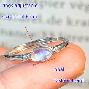 Wholesale High Quality Semi Precious Gemstone Healing Crystal Craft <strong>Opal</strong> <strong>Rings</strong> For Jewelry Gift - Product Image 4