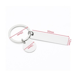 Silver DIY Blank Stainless Steel <b>Dog</b> <b>Tag</b> Rectangle Keychain Small Pendant <b>Custom</b> Laser Engraved Lightweight Fashion Wholesale - Product Image 5