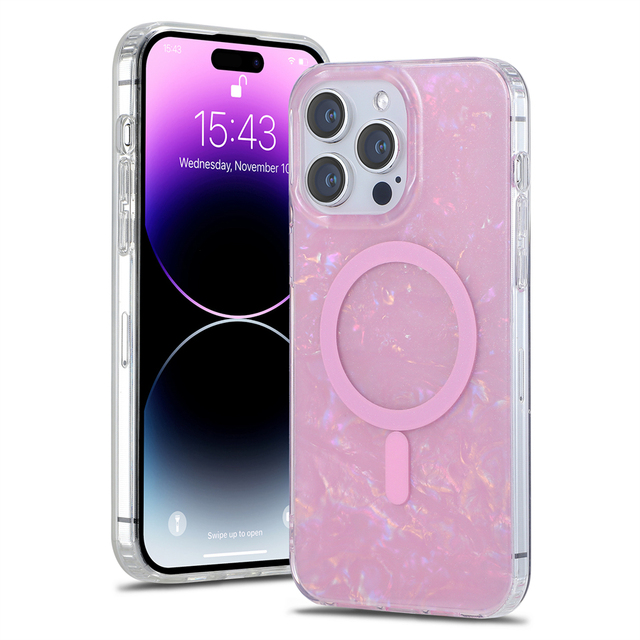 Colorful Seashells Pattern Magnetic Phone Case for iPhone 15 Pro Max 14 Plus 13 12 11 Shockproof Wireless Mobile Cover