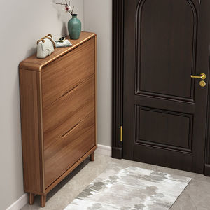 Mueble Zapatero Minimalista de Madera Maciza con Tapa Abatible, 17 cm de Ancho, 3 Cajones, Ahorro de Espacio, Almacenamiento para Entrada, Mueble para Sala de Estar - Product Image 3