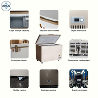 Congélateur coffre commercial à ouverture par le haut pour crème glacée, grande capacité 400L, refroidissement direct, étagères réglables