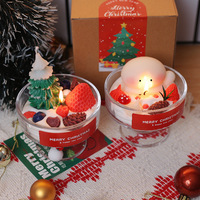 Bougie parfumée en verre en forme de gobelet, bonhomme de neige, sapin de Noël, en cire de soja, pour la vente en gros, les meilleures bougies parfumées pour la maison