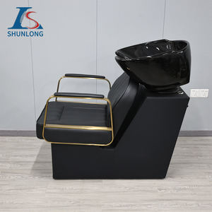 Venta caliente de muebles de barbería de buena calidad para la venta de equipos de peluquería Silla de champú con marco dorado - Product Image 5