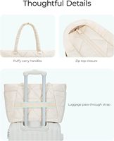 Sac fourre-tout en polyester pour femmes, matelassé, avec fermeture éclair et compartiments, grande taille pour les voyages, le travail, la salle de sport