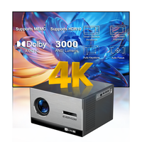 Projecteur 4K natif haut de gamme 3840x2160 3000 lumens ANSI Everycom Cinelux Smart WiFi Home Game Full HD Video Projecteur 4K