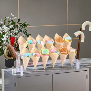 Gaojian 12-lỗ thân thiện với môi <span class=keywords><strong>Acrylic</strong></span> nón thực phẩm đám cưới hiển thị <span class=keywords><strong>Ice</strong></span> Cream phục vụ các sự kiện Buffet nhà hàng đứng Cone chủ - Product Image 2