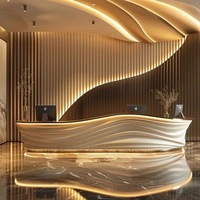 Comptoir d'accueil sur mesure de grande taille, design moderne, pour bureau, hôtel, banque, clinique
