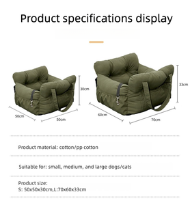 Siège de <span class=keywords><strong>voiture</strong></span> pour animaux de compagnie confortable et portable 2-<span class=keywords><strong>en</strong></span>-1, lit de transport pour animaux de compagnie, coussin épaissi pour un confort ultime, pour les petits animaux de compagnie <span class=keywords><strong>en</strong></span> voyage - Product Image 2