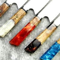 Pisau Kiritsuke Jepang Amber 8 inci Baja VG-10 Damascus, Pisau Dapur Profesional untuk Koki, Pisau Tajam untuk Mengiris, Alat Masak