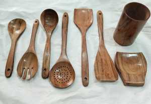 Best Selling Wooden Spatula Spoon Cooking <b>Utensils</b> For Frying Mixing And Serving Food Kitchen Use Wholesale Supply - Product Image 2
