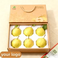 Groothandel Op Maat Bedrukte Peer Fruit Verpakking Landbouw Gegolfd Papier Doos Zeevoedsel Doos Met Handvat