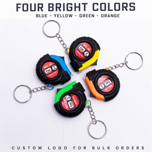 Mini-mètres ruban rétractables 1m avec porte-clés, logo personnalisé, double échelle métrique et impériale, cadeau - Product Image 1