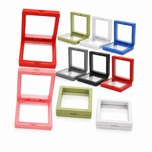 Custom Colorful Transparent Rectangle Square Jewelry Display <b>Box</b> PE Folding Case Ring <b>Earring</b> Necklace Storage Packaging Retail - Product Image 1