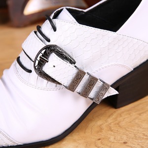 Zapatos de hombre elegantes y únicos para estilistas, zapatos de tacón alto de cuero vacuno con punta en pico, zapatos de tacón alto para hombre que aumentan la altura. - Product Image 3