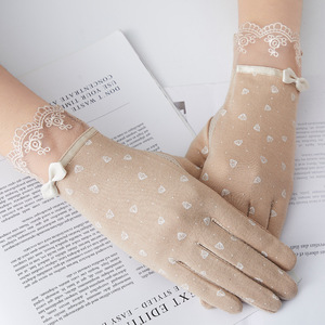 Gants de protection solaire pour femmes, fins, courts, en coton, protection UV, pour cyclisme, écran tactile, taille unique, gris - Product Image 3