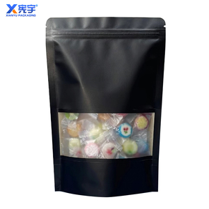 <span class=keywords><strong>Sac</strong></span> <span class=keywords><strong>autoportant</strong></span> en papier kraft épaissi noir <span class=keywords><strong>sac</strong></span> alimentaire refermable réutilisable emballé avec <span class=keywords><strong>sac</strong></span> à fermeture éclair fenêtre - Product Image 2
