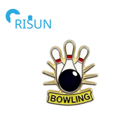 Broches et badges personnalisés en émail souple ou dur pour le bowling, jeux sportifs d'intérieur, épingles de revers sur le thème du bowling
