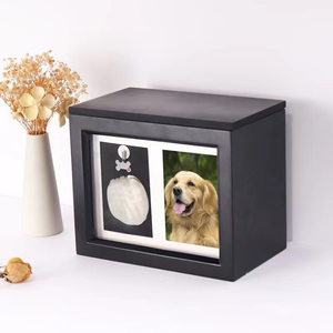 <span class=keywords><strong>Plaque</strong></span> commémorative pour animaux de compagnie Urne funéraire en bois pour animaux de compagnie avec cadre photo Carillon éolien commémoratif noir pour animaux de compagnie - Product Image 2