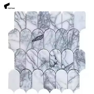 Tostone popolare <span class=keywords><strong>piastrelle</strong></span> di mosaico ovale in <span class=keywords><strong>marmo</strong></span> lilla bianco naturale lucido <span class=keywords><strong>per</strong></span> il Design moderno del pavimento della parete della <span class=keywords><strong>cucina</strong></span> del bagno - Product Image 6