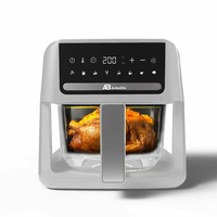 Anbolife 6L Friteuse à air numérique saine avec contrôle numérique, panneau de contrôle numérique en verre visible, pot de friteuse à air, four électrique en verre