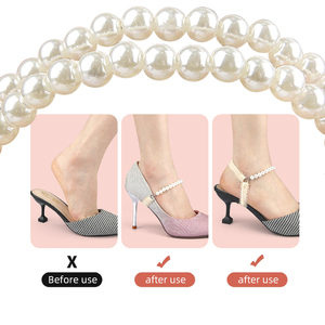 Sangle de fixation élastique en dentelle perlée pour chaussures, sans installation, anti-dérapement du talon, boucle amovible, pour mules et sandales à talons hauts - Product Image 4