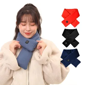 Women men winter warming grey usb graphene massage heating neck smart electrical heated scarf