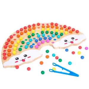 Kinder früh kindliche Bildung Holz Regenbogen Perlen Spielzeug, um die Konzentration des Babys zu trainieren, Hand Auge Koordination, Lernspiel t