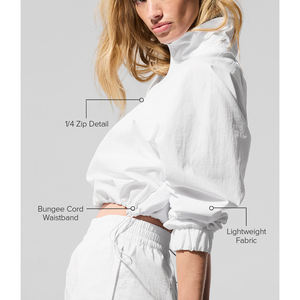 Chaqueta Deportiva Personalizada con Logotipo, <span class=keywords><strong>Anorak</strong></span> de Gimnasio 100% Nailon, Chaqueta Corta Ligera con Cierre de Cremallera para <span class=keywords><strong>Mujer</strong></span> - Product Image 2