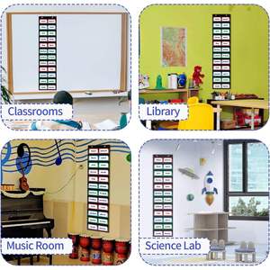 Pizarra magnética de bolsillos para palabras con 12 bolsillos transparentes, precio económico, estándar para uso en el aula y en el hogar. - Product Image 2