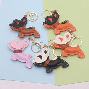 Porte-clés de voiture en cuir PU tendance avec pendentif Bouledogue Français - Product Image 1