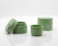 Logo privé clair Frosty PP Pot D'étanchéité par Soft Touch Purple Cap Inséré Avec Cuillère De Beauté et Recharge Pot De Crème 100ml