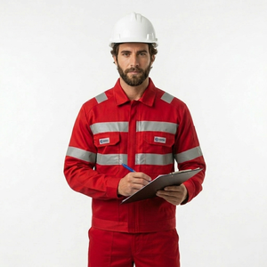 Gilet de sécurité unisexe haute visibilité à bandes réfléchissantes, vêtements de travail en coton, imperméables, anti-rétrécissement, séchage rapide, non toxiques - Product Image 1