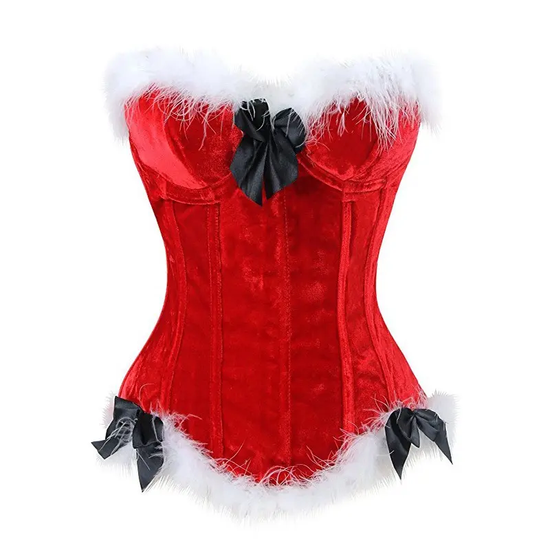 Neues sexy rotes Korsett oberteil für Weihnachten für Frau