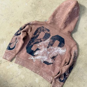 Sudadera con Capucha para Hombre, Personalizada con Logotipo, Impresión DTG Y2K, 100% Algodón, Lavado Ácido, con Pedrería, Estilo Vintage, Desgastada, Lisa - Product Image 2