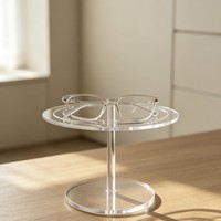 Présentoir à lunettes professionnel en PMMA transparent antidérapant, personnalisé OEM, à niveaux, pour un montage facile et une organisation optimale des présentoirs à vêtements et lunettes
