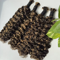 Rambut Manusia Keriting India 100% Asli, 18 Inch, untuk Salon & Penataan Rambut Sendiri dengan Tekstur Lembut, Bebas Kusut, dan Halus