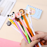 Stylo gel en plastique de haute qualité, mignon, en forme de lion en 3D, dessin animé, pour étudiants, pour écrire et prendre des notes, 0,5 mm