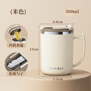 304 thép không gỉ hai lớp cách nhiệt cốc chống bỏng nắp kinh doanh hiện đại Quà Tặng hộ gia đình cho trà Cà phê + muỗng cà phê - Product Image 6