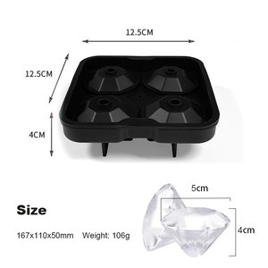 Plateau à glace <span class=keywords><strong>en</strong></span> diamant de qualité supérieure Moules à glace <span class=keywords><strong>en</strong></span> silicone <span class=keywords><strong>en</strong></span> forme de sphère Outils de crème glacée <span class=keywords><strong>pour</strong></span> pierres de <span class=keywords><strong>whisky</strong></span> - Product Image 2
