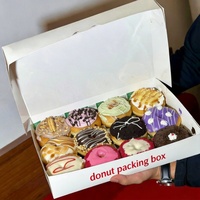 Boîte à donuts personnalisée en carton imprimé, de qualité alimentaire, biodégradable, pour l'expédition de desserts, emballage pour boulangerie