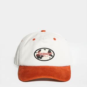 Gorras Personalizadas de Pana de Dos Tonos, Sin Estructura, con Parche de Logotipo Tejido, Gorras de 5 Paneles con Cierre a Presión - Product Image 3