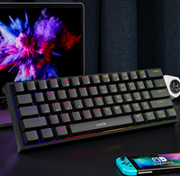 LEAVEN K620 60% 61 Keys Blue Switch Custom Keycap Mini USB Wired Gaming Fashion RGB Backlit Optical Mechanical New Keyboard