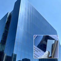 Película de Vidrio Arquitectónico Azul Plata Oscuro, Rechazo de Infrarrojos del 87%, 2mil, Control Solar para Ventanas de Edificios Comerciales y Oficinas, Decorativa